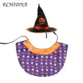Pet Transformation Outfit Pet Costume Cat Hat Pumpkin Print Cape Cute Transformation Outfit Three-dimensional Pet Hat. 