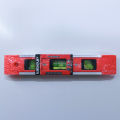 9 inch Magnetic Spirit Level, 9 Inch Spirit Level 3 Bubble 45°/90°/180° Level , Magnetic Gradienter Level Bubble Measuring Instrument Tool (Red). 