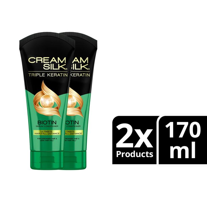 Cream Silk Triple Keratin Serum Conditioner Ultimate Hair Fall Defiance 170ML Buy 1 Get 1 Free
