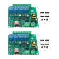 2X ESP8266 Wireless WIFI 4 Channel Relay Module ESP-12F Wifi Development Board for Arduino AC/DC 5V/8-80V Power Supply. 