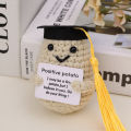Graduation Season Positive Potato Cute Wool Knitting Doll With Card Home Decor Ornament Funny Potatos Room Decorations Gift 1Pcs. 