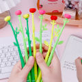 Cute Gel Pens Funny Creative Rose Flower Pen Stationery Ballpoint Students Gift Decor Accessory. 