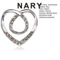 Square Scarf Buckle Shiny Women Love Heart Shawl Knotted Ring Clip. 
