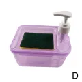 Soap Dispenser and Scrubber Holder Dishwashing Container Manual Sink Dish Washing Soap Dispenser. 