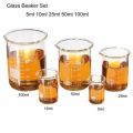 5pcs Glass Beaker Set 5/10/25/50/100ml Glass Laboratory Measuring Cup Glassware School Study Lab Educational Supply. 