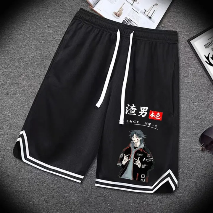 2023New%20Summer%20Mesh%20Ice%20Silk%20Casual%20Pants%20Men's%20Sports%20American%20Basketball%20Shorts%20Boys%20Loose%20Shorts%20-%20Image%206