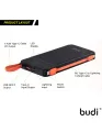 10000 mAh Quick Charge Power Bank with built-in charge cable. 