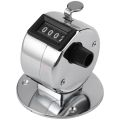 Round Base 4 Digit Manual Hand Tally Mechanical Palm Click Counter. 