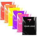 100 Pcs Customized Logo Color Shopping Bag With Handle Plastic Gift Bag Businss Customer Plastic Bag(excluding printing fee). 