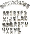 Mini Alphabet and Number Cookie Cutters Set of 36 Pieces Stainless Steel Small Mold Tools for Fondant Biscuit, Cake, Fruit, Vegetables, or Dough Cut by Ertek (Small). 