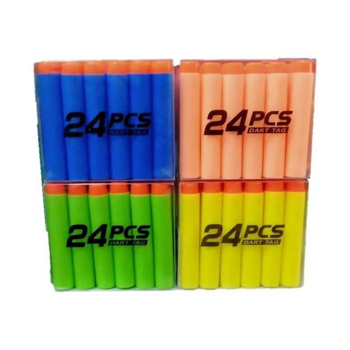 【Tento】24 Pieces Soft Nerf Dart Stick-On Foam Nerfs Nerf Canon Blasters ...