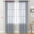 Sheer Curtains Living Room Rod Pocket Window Curtain Panels Bedroom Semi Sheer Voile Curtains White (55''Wx84''L,2 Panels). 