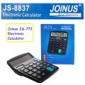 Joinus JS-8837 Auto Replay 12-Digit Electronic Calculator Black with Battery. 