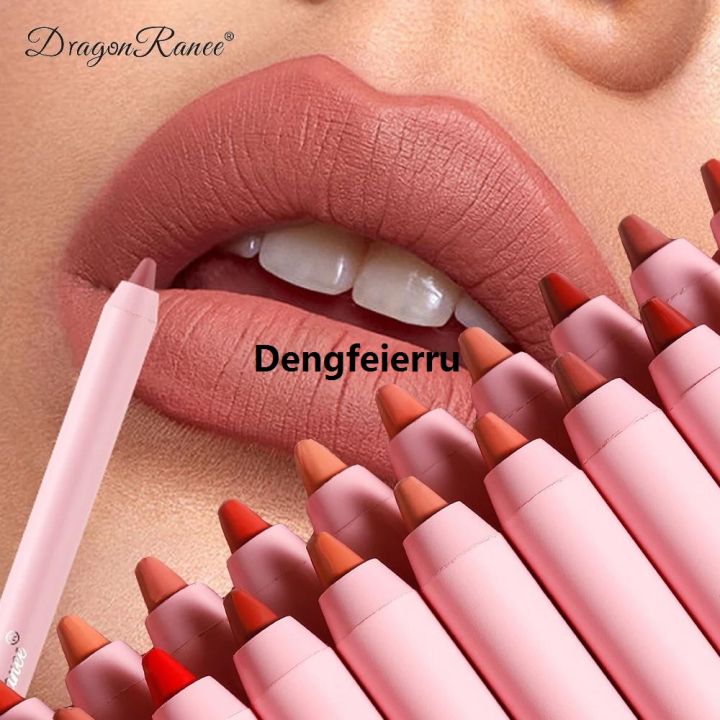 Dengfeierru 12 Colour Matte Lip Liner Pencil Carving Labial Makeup Lasting Brown Bargain price Lip Liners Waterproof Lipstick Pen Lip Contouring Cosmetics