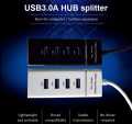 USB 3.0 Hub 4 Ports High Speed usb 3.0 port Hub Splitter Fast Data Transfer USB Hub Extender Extension Connector Compatible Windows PC / Mac / Surface Pro / Laptop / Printer / Mobile HDD / LED Light USB HUB. 