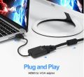 HDMI to VGA and Audio Converter Adapter Cable HDMI Male to VGA Female Adapter Audio Video Converter HDMI TO VGA Cable. 
