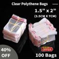 New Clear sealing Flyers 1.5''x 2.5'' Transparent Self Sealing Bags Bundle of 100 Flyers Small Poly OPP Clear Transparent Polythene Bags Plastic Bags Jewelry Gift Packing Self Adhesive Cookie Packing Materials Candy Daraz Flyers. 
