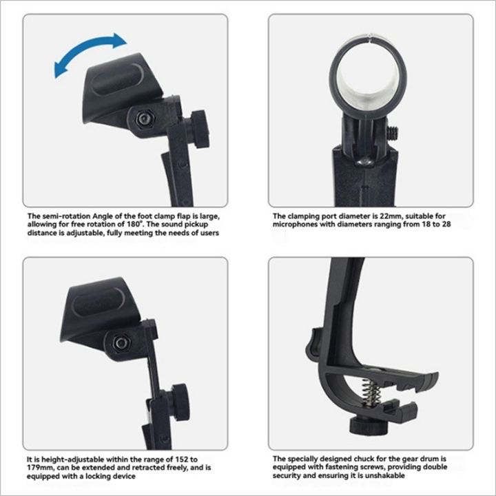 Shockproof%20Mount%202PCS%20Adjustable%20Mic%20Clip%20on%20Drum%20Rim%20Microphone%20Clamp%20Stand%20Holder%20Microphone%20Clip%20-%20Image%207
