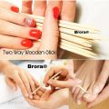 12 Pcs Two Way Wooden Sticks Cuticle Pusher Remover Nail Art Manicure. 