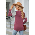 bellylady Women Casual T-Shirt Round Neck Long Sleeves Tunics Twist Knot Blouse Leopard Print Stripe Pullover Tops. 
