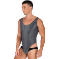 Swimming Suit for Mens One Piece High Cut Sleeveless Leotard Bodysuit Glossy Backless Swimwear Swimsuit Sports Yoga Fitness. 