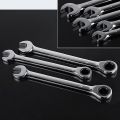 6mm/9mm Chrome Vanadium Steel Metric Fixed Head Ratchet Spanner Gear Wrench Open End & Ring Hand. 