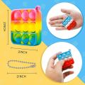 Colorful Key chain Funny Bubble Pops Fidget Toy Fidget Toys Keychains Anti-stress Adult Kids Keychain Toys Car Decoration Player. 