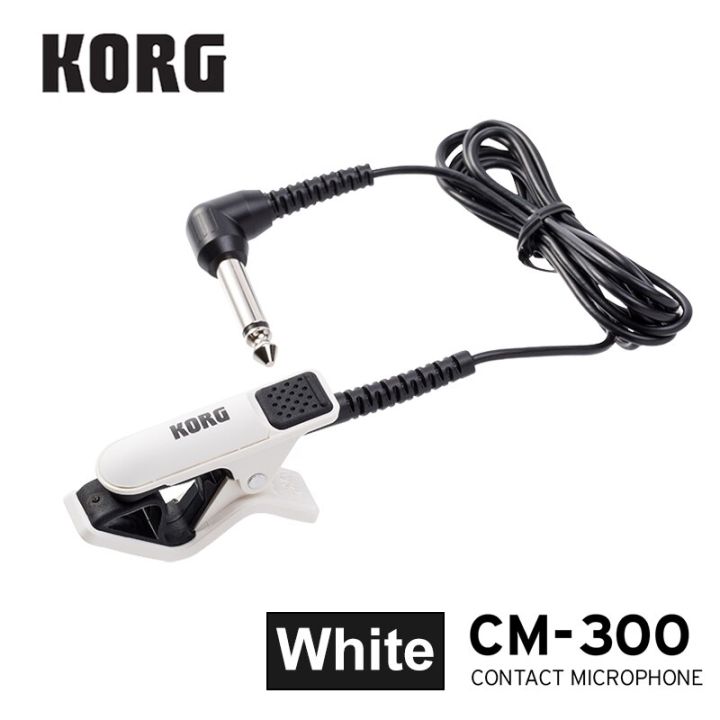 Korg%20CM-200%20CM300%20Contact%20Microphone%201/4''(Dia6.3mm)%20male%20phone%20connector%20and%20(1.5m)%20shield%20-%20White/Black/Red%20-%20Image%202