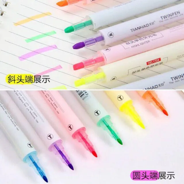 Twin%20pen%20highlighter%20set%20of%206%20(Double%20Side%20Highlighter%20Pen)%20-%20Image%202