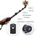 Yunteng YT 1288 Bluetooth Selfie Stick – Black, with Remote. 