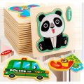 Baby Toys Wooden 3D Jigsaw Puzzle Cartoon Tangram Jigsaw Puzzles Early Learning Educational Toys For. 
