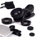 Mobile Phone Camera Lens Fish Eye Macro Wide Angle 3 In 1 Smartphone Lens Cover Universal Clip Lens. 