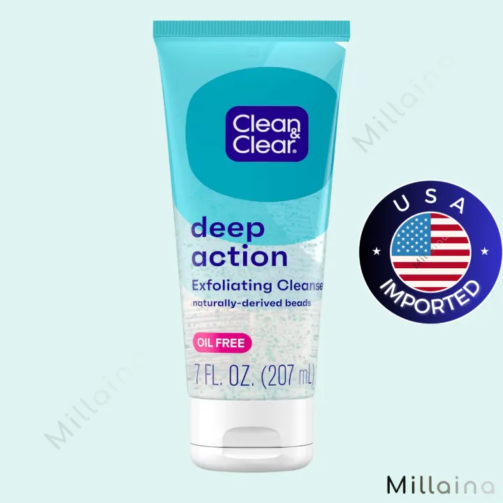 Clean%20&%20Clear%20Deep%20Action%20Exfoliating%20Facial%20Cleanser,%20Scrub%20&%20Face%20Wash,%20Pro-Vitamin%20B5,%20Lactic%20&%20Glycolic%20Acids,%20Oil-Free%20Gentle%20Daily%20Exfoliator%20for%20Soft,%20Smooth,%20Hydrated%20Skin,%20Vegan,%207%20Fl%20Oz%20Tube%20-%20Image%202