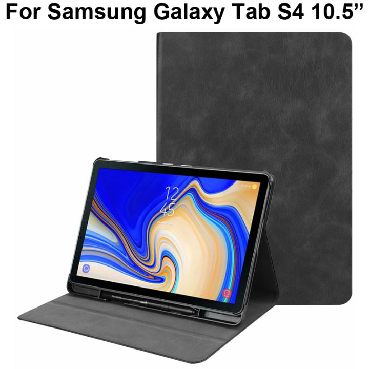For Samsung Galaxy Tab S4 10.5 Case With Touch Pen Slot TabS4 SM-T830 SM-T835 10.5 Cover Casing with Pencil holder Protector