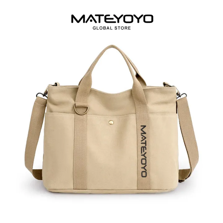 MATEYOYO Women's Large Capacity Bag Commuter Canvas Bag Fashion Tote Bag Work One Shoulder Bag Quality Canvas Burlap Tote Canvas Soft Cotton Handle Reusable Shopping Grocery Bag