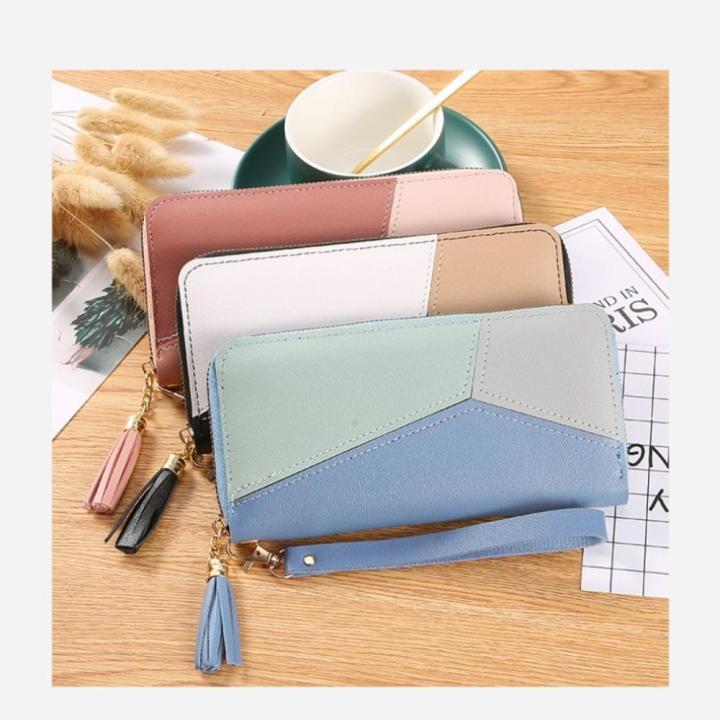 Zipper%20closure%20Long%20purse%20Stylish%20Women's%20Colorful%20stitching%20Handbag%20Large%20capacity%20Coin%20purse%20for%20Daily%20use%20Party%20Shopping%20Travel%20Gift%20for%20her%20-%20Image%208