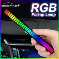 Geepact RGB Pickup Light Rechargeable Car Mounted Music Spectrum Light Voice Control Rhythm Light Car Ambience Light Desktop Light Net Red Light Creative Music Spectrum Rhythm Lamp. 