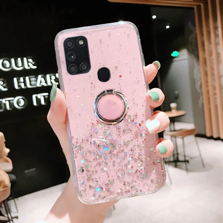 Casinglee%20for%20Samsung%20Galaxy%20A21S%20case%20Shiny%20Ring%20Glitter%20Soft%20Transparent%20Holder%20Stand%20Back%20cover%20with%20String%20for%20Samsung%20A21S%20Phone%20cases%20cover%20Stars%20Moon%20Girls%20-%20Image%204
