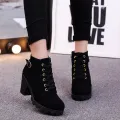 Korean Style High Heel Ankle Boots for Women | Autumn & Winter Martin Boots with Zipper. 