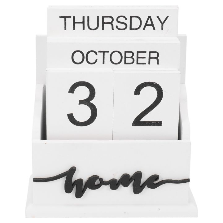 Wooden Clamshell Desk Block Calendar Week Month Date Display | Daraz.lk