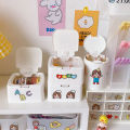 Sweet Journal Mini Desktop Plastic Storage Box For Stickers Clips Cotton Pad Accessories INS Button Storage Box. 