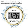 Boat Depth Sounder Anti Fog Glass Waterproof LCD Digital Display White Backlight Boat Depth Gauge with Alarm for Yachts. 