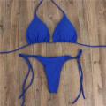 Adjustable Bikini swimsuit Quick-dry Split swimsuit Solid color Two-piece bikini Lace-up design Three-point Lace-up bikini for. 