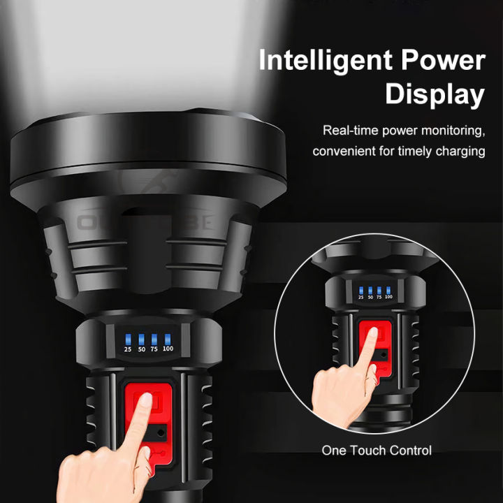 Auoyo%20Flashlights%20Emergency%20Electric%20Portable%20Lamp%20Light%20Camping%20Hiking%20Work%20Lights%20Flashlight%20Bright%20Searchlight%20Spotlight%20300M%20Distance%20USB%20Rechargeable%20Flashlight%20-%20Image%203