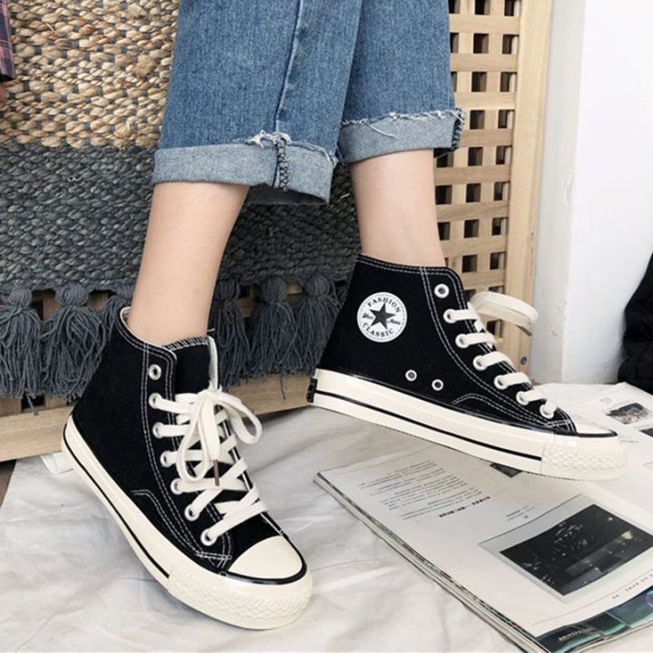 Canvas Shoes High Top Slip On Womens Sneakers High-Top Platform