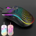 USB Wired Gaming Mouse RGB Backlit with 6 Buttons 7200DPI Honeycomb Mouse for Laptop Computer. 