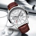 High Quality Leather Band LIGE Watch Luxury Quartz Analog Wrist Watches For Men Gents Boys Gift - Brown White 170740846 Time_Zone LK. 