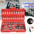 46 in 1 Pcs Tool Kit & Screwdriver set and Socket Set Wrench Set Multi Purpose Combination Tool Case Precision Socket Set, Multicolour. 
