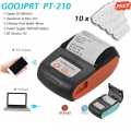 GOOJPRT PT-210 Portable Thermal Printer Handheld 58mm Receipt Printer for Retail Stores Restaurants Factories Logistics, 10 Paper Rolls. 