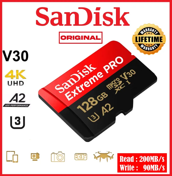 SanDisk%20Extreme%20Pro%20128GB%20Micro%20SD%20Memory%20Card%20200MB/s%20UHS-I%20Card%204K%20-%20Image%202